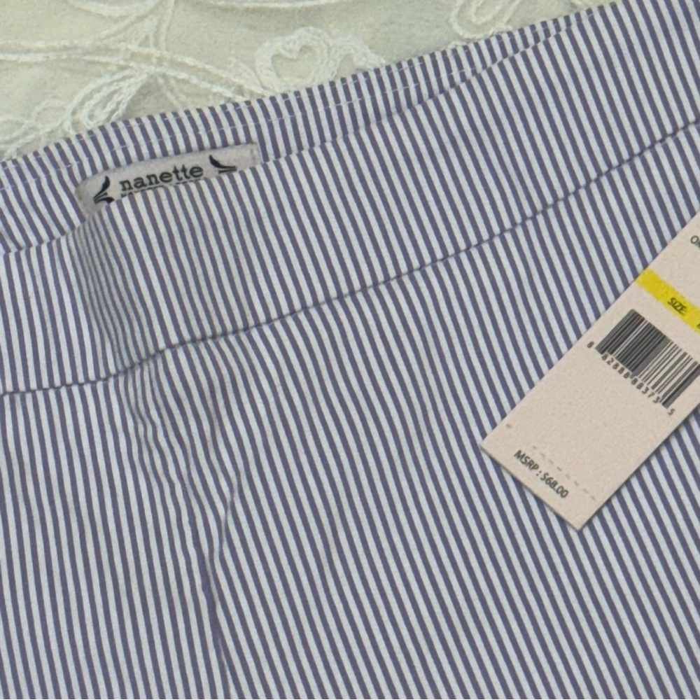 Nanette Lepore Blue/purple and White Striped Shorts Size M - Picture 5 of 9